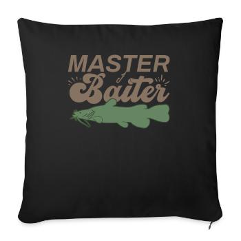 Master Baiter - Wels Catfish Angler Fischen Angeln - Sofakissenbezug 45 x 45 cm - Schwarz - Vorne