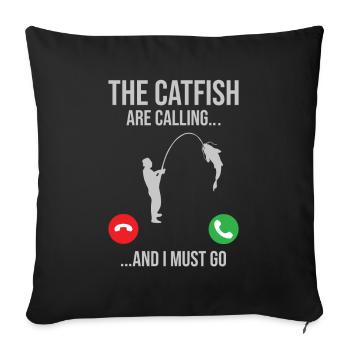 Catfish Telefonanruf - Blue Catfish Slayer - Sofakissenbezug 45 x 45 cm - Schwarz - Vorne