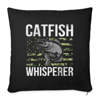Catfish Whisperer - Wels Catfish Hunter - Sofakissenbezug 45 x 45 cm - Schwarz - Vorne
