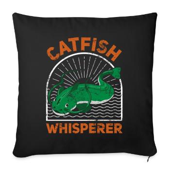Catfish Whisperer - Wels Catfish Hunter - Sofakissenbezug 45 x 45 cm - Schwarz - Vorne