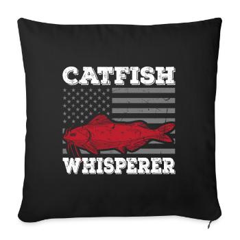 Catfish Whisperer - Wels Catfish Hunter - Sofakissenbezug 45 x 45 cm - Schwarz - Vorne