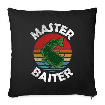 Master Baiter - Wels Catfish Hunter - Sofakissenbezug 45 x 45 cm - Schwarz - Vorne