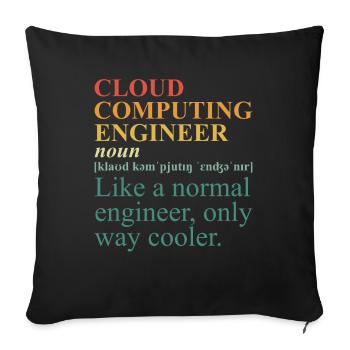 Cloud Computing Engineer Definition Retro Computer - Sofakissenbezug 45 x 45 cm - Schwarz - Vorne