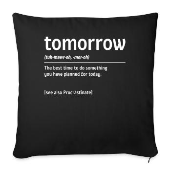 Morning Dictionary , Hesitation - Sofa pillowcase 17,3'' x 17,3'' (45 x 45 cm) - black - Front