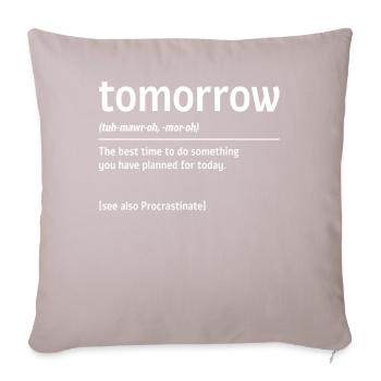 Dictionnaire du matin , Hésitation - Housse de coussin décorative 45 x 45 cm - taupe clair - Devant