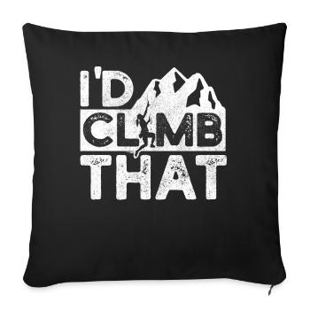 Grimpeurs, Escalade d’une montagne, Bloc - Housse de coussin décorative 45 x 45 cm - noir - Devant