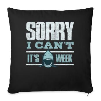 Semaine des requins, Requins, Blagues sur les requins - Housse de coussin décorative 45 x 45 cm - noir - Devant