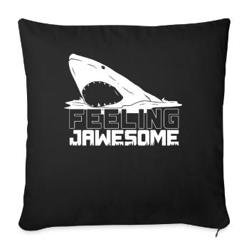 Feel stunning, shark, shark - Sofa pillowcase 17,3'' x 17,3'' (45 x 45 cm) - black - Front