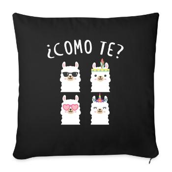 Como Te Lamas, Lama - Sofakissenbezug 45 x 45 cm - Schwarz - Vorne