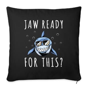 Feel stunning, shark, shark - Sofa pillowcase 17,3'' x 17,3'' (45 x 45 cm) - black - Front