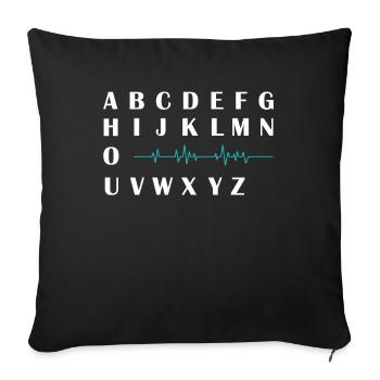 PQRST Nurse, Nursing - Sofa pillowcase 17,3'' x 17,3'' (45 x 45 cm) - black - Front