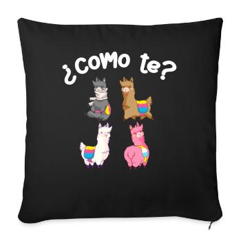Como Te Lamas, Lama - Housse de coussin décorative 45 x 45 cm - noir - Devant
