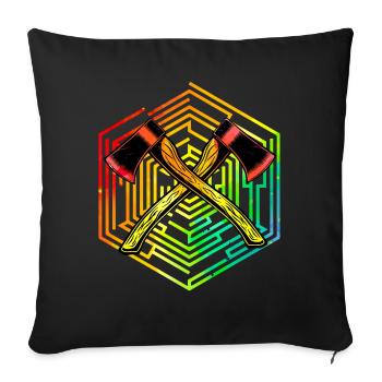 Axtwerfen - Sofakissenbezug 45 x 45 cm - Schwarz - Vorne