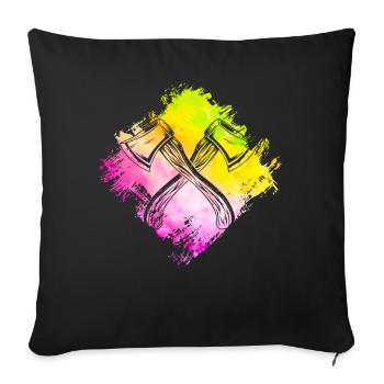 Axtwerfen - Sofakissenbezug 45 x 45 cm - Schwarz - Vorne
