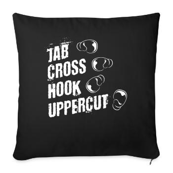 Boxing punches, boxers, upward hooks, hooks, jab - Sofa pillowcase 17,3'' x 17,3'' (45 x 45 cm) - black - Front