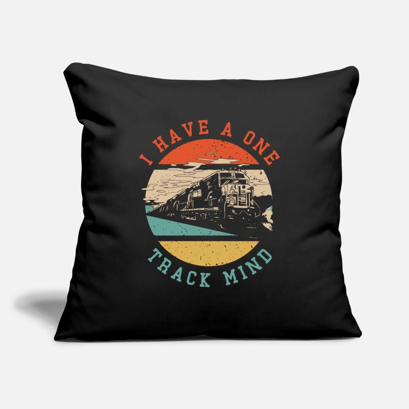 I have a one-way mind, train enthusiasts Sofa pillowcase 17,3'' x 17,3'' (45 x 45 cm)