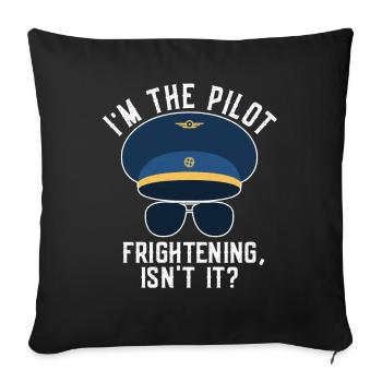 Le commandant de bord dit voler - Housse de coussin décorative 45 x 45 cm - noir - Devant