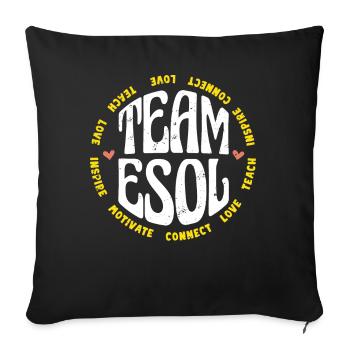 ESOL Teacher Crew Squad Rainbow Back Zur Schule - Sofakissenbezug 45 x 45 cm - Schwarz - Vorne