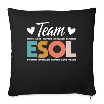 ESOL Teacher Crew Squad Rainbow Back Zur Schule - Sofakissenbezug 45 x 45 cm - Schwarz - Vorne