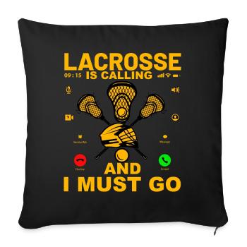 Lacrosse is calling and I must go - Sofa pillowcase 17,3'' x 17,3'' (45 x 45 cm) - black - Front