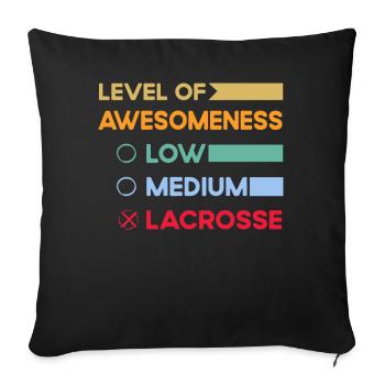 Level of Awesomeness Low Medium Lacrosse - Sofa pillowcase 17,3'' x 17,3'' (45 x 45 cm) - black - Front