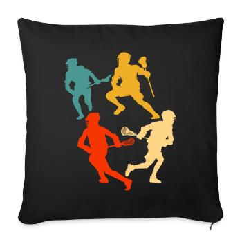 Lacrosse - Sofa pillowcase 17,3'' x 17,3'' (45 x 45 cm) - black - Front