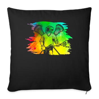 Lacrosse - Sofa pillowcase 17,3'' x 17,3'' (45 x 45 cm) - black - Front