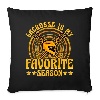 Lacrosse is my favorite Season - Sofa pillowcase 17,3'' x 17,3'' (45 x 45 cm) - black - Front