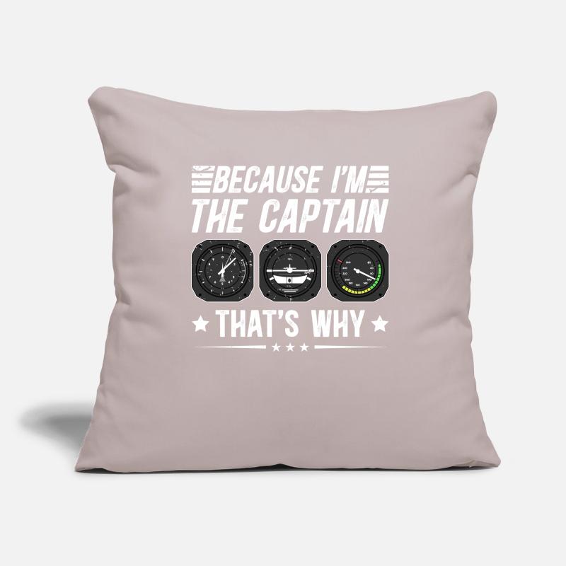Parce que je suis le commandant de bord Pilot Flight Captain Flyer Housse de coussin décorative 45 x 45 cm