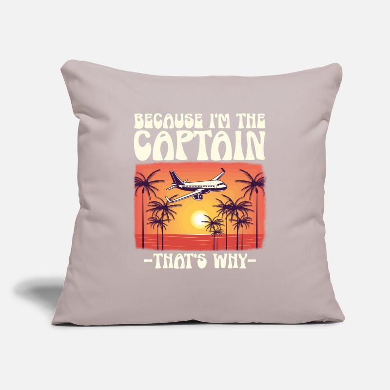 Parce que je suis le commandant de bord Pilot Flight Captain Flyer Housse de coussin décorative 45 x 45 cm