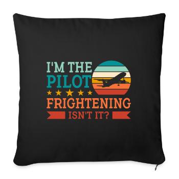 Je suis pilote - Flight Captain Passenger Aircraft - Housse de coussin décorative 45 x 45 cm - noir - Devant