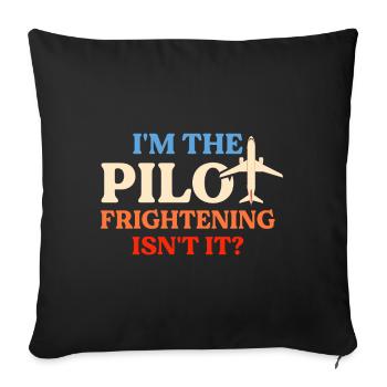 Je suis pilote - Flight Captain Passenger Aircraft - Housse de coussin décorative 45 x 45 cm - noir - Devant
