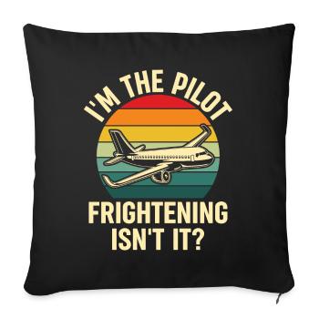 Je suis pilote - Flight Captain Passenger Aircraft - Housse de coussin décorative 45 x 45 cm - noir - Devant