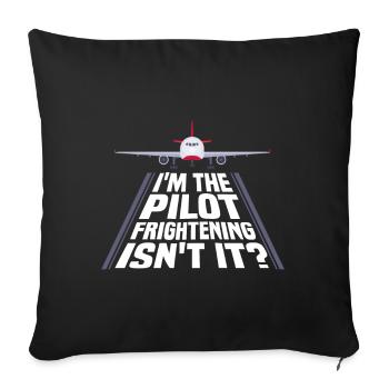 Je suis pilote - Flight Captain Passenger Aircraft - Housse de coussin décorative 45 x 45 cm - noir - Devant