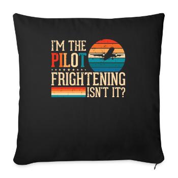 Je suis pilote - Flight Captain Passenger Aircraft - Housse de coussin décorative 45 x 45 cm - noir - Devant