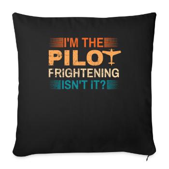 Je suis pilote - Flight Captain Passenger Aircraft - Housse de coussin décorative 45 x 45 cm - noir - Devant