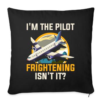 Je suis pilote - Flight Captain Passenger Aircraft - Housse de coussin décorative 45 x 45 cm - noir - Devant