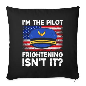 Je suis pilote - Flight Captain Passenger Aircraft - Housse de coussin décorative 45 x 45 cm - noir - Devant