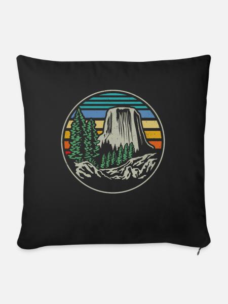 Devils Tower National Monument - Sofakissenbezug 45 x 45 cm - Schwarz