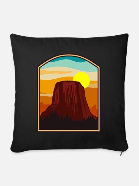 Devils Tower National Monument - Sofakissenbezug 45 x 45 cm - Schwarz