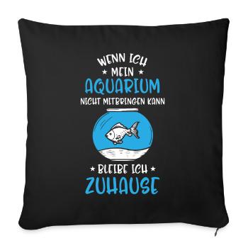 Development of aquarists, aquarium - Sofa pillowcase 17,3'' x 17,3'' (45 x 45 cm) - black - Front