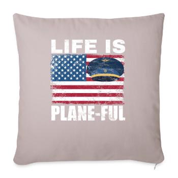 Airline Pilot Aviation Flugkapitän Jumbo Jet - Sofakissenbezug 45 x 45 cm - helles Taupe - Vorne