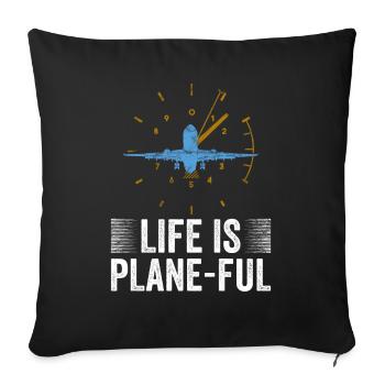 Airline Pilot Aviation Captain Jumbo Jet - Sofa pillowcase 17,3'' x 17,3'' (45 x 45 cm) - black - Front