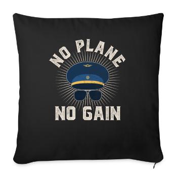 Airline Pilot Aviation Flight Captain Jumbo Jet - Sofa pillowcase 17,3'' x 17,3'' (45 x 45 cm) - black - Front