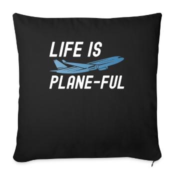 Airline Pilot Aviation Captain Jumbo Jet - Sofa pillowcase 17,3'' x 17,3'' (45 x 45 cm) - black - Front