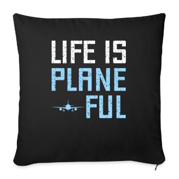Airline Pilot Aviation Flight Captain Jumbo Jet - Sofa pillowcase 17,3'' x 17,3'' (45 x 45 cm) - black - Front