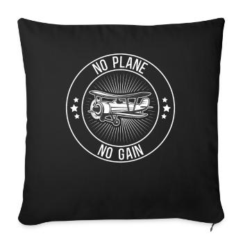 Airline Pilot Aviation Flight Captain Jumbo Jet - Sofa pillowcase 17,3'' x 17,3'' (45 x 45 cm) - black - Front