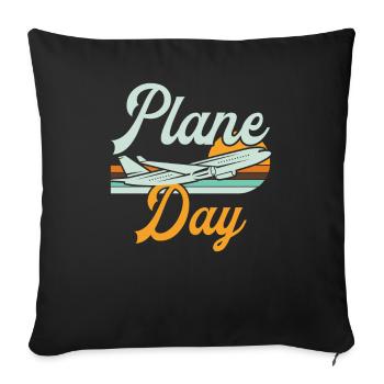 Capitaine pilote de ligne Jumbo Jet - Housse de coussin décorative 45 x 45 cm - noir - Devant