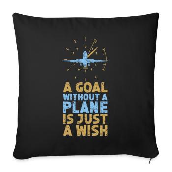 Capitaine pilote de ligne Jumbo Jet - Housse de coussin décorative 45 x 45 cm - noir - Devant