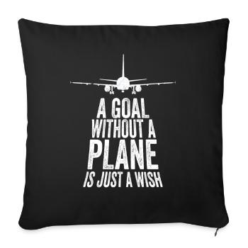 Capitaine pilote de ligne Jumbo Jet - Housse de coussin décorative 45 x 45 cm - noir - Devant